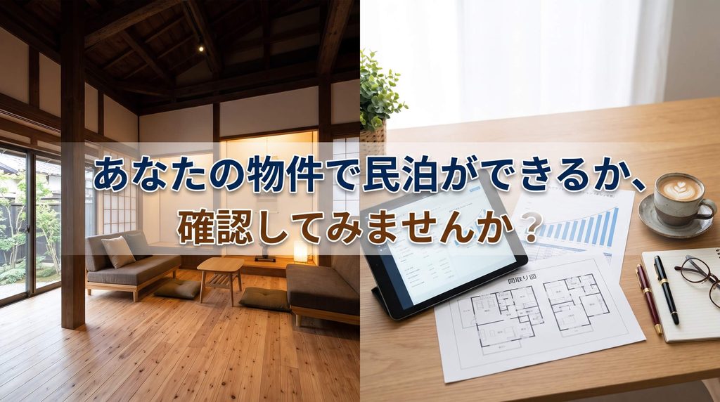 あなたの物件で民泊ができるか、確認してみませんか？